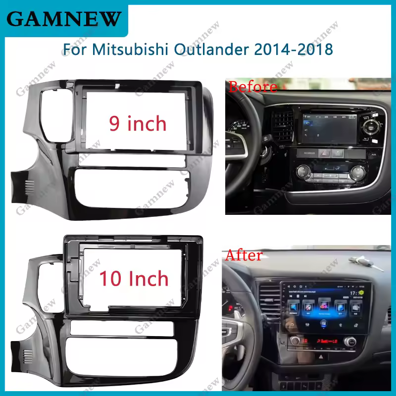 9 אינץ 10 אינץ '10 מסגרת רכב מסגרת fascia מתאם רדיו אנדרואיד מקף מתאים לוח ערכת עבור מיצובישי 2014-2018