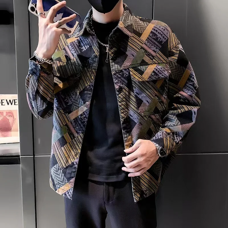 

Мужская повседневная куртка-жакет из денима на осень-зиму, удлиненная, приталенная, из смесового хлопка и полиэстера, верхняя одежда