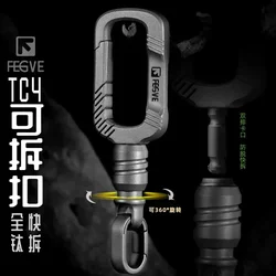 EDC Titanium Alloy New Rotatable Gyro Keychain Key Ring Tools