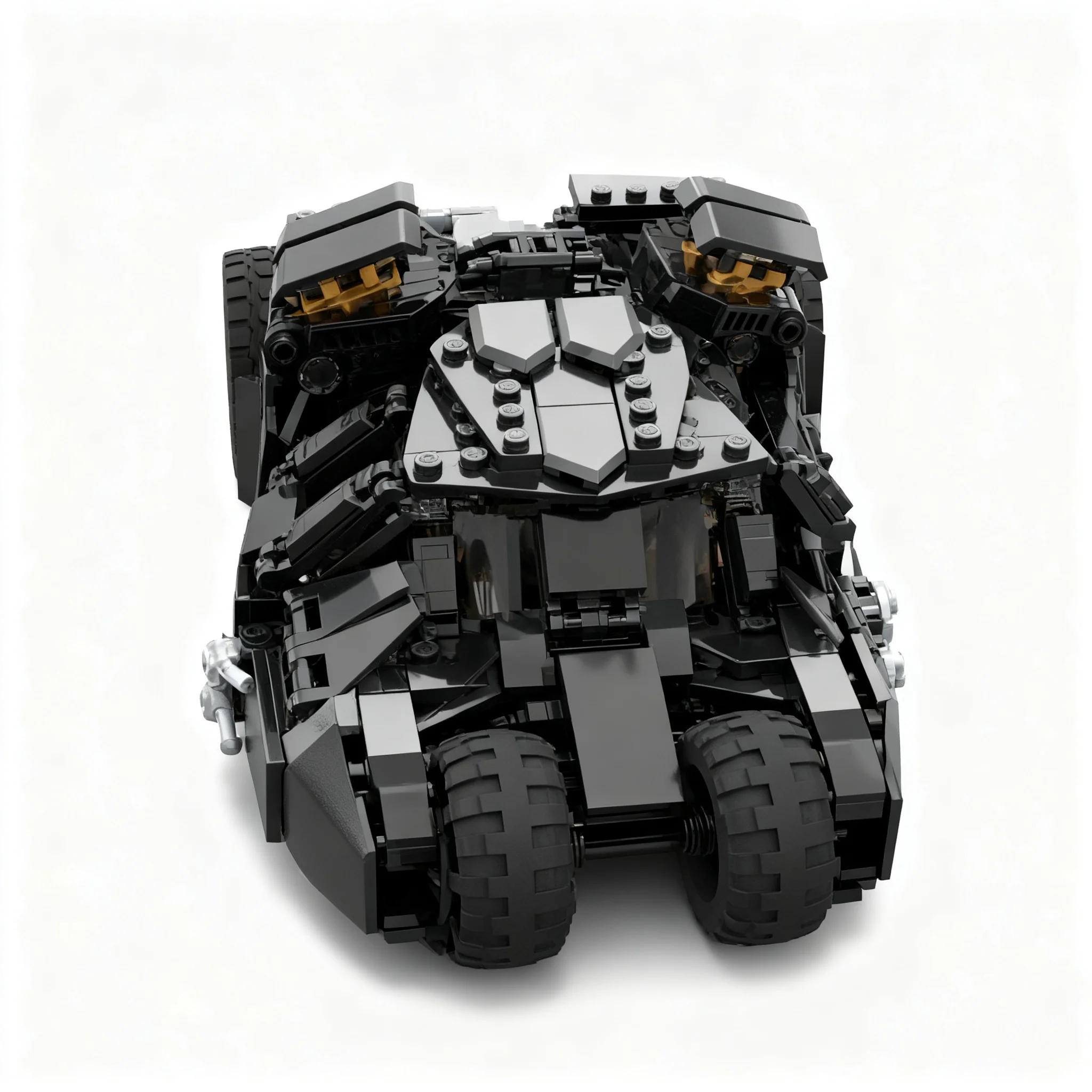 595pcs MOC Batpod Inside The Tumbler Super Heroes DC Bat Model Building Blocks DIY Birthday Collection Education Display 3D