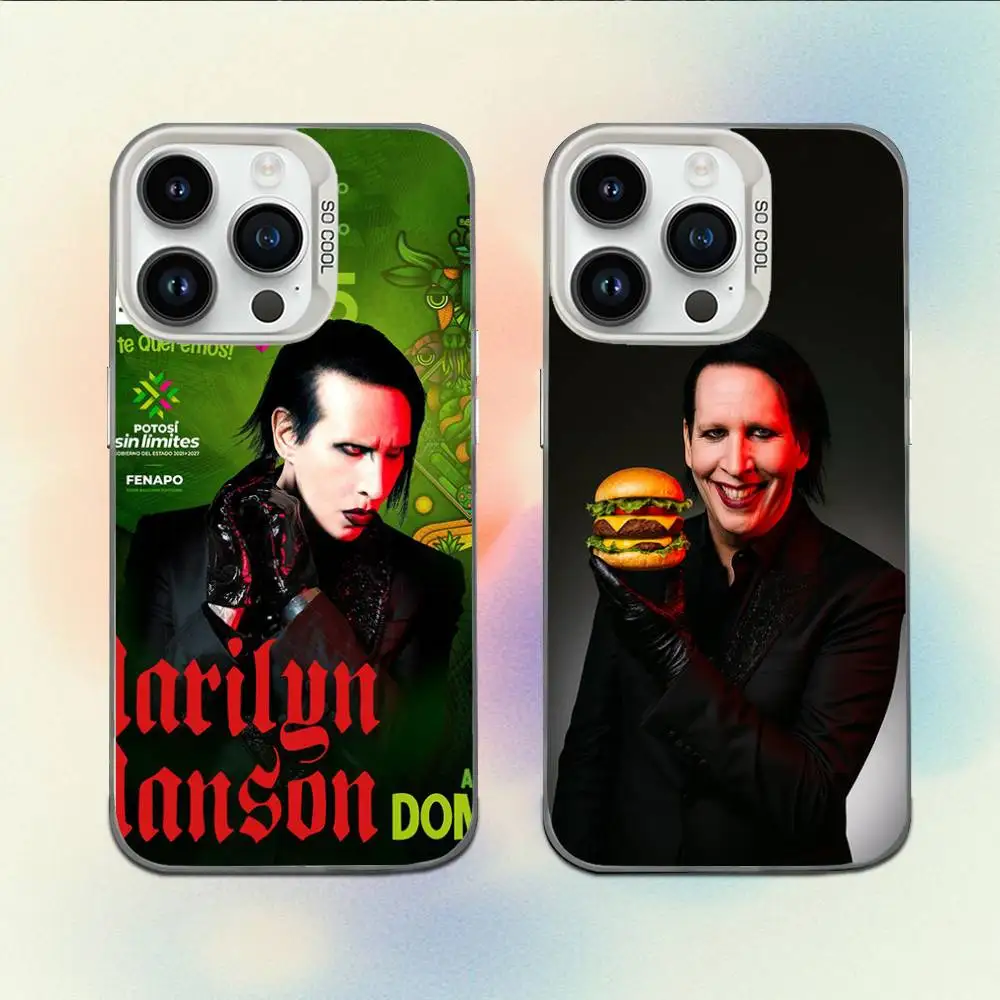 

ONE TOUR Marilyn M-Manson Phone Case For iPhone 16,15,14,13,12,11,Mini,Pro,E,MAX White Candy Matte Shockproof Cover