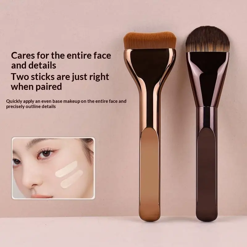 New【Ultra Thin Foundation Brush Synthetic Bristles Precision Application For Liquid Cream Streak-free All Skin Types Tools】