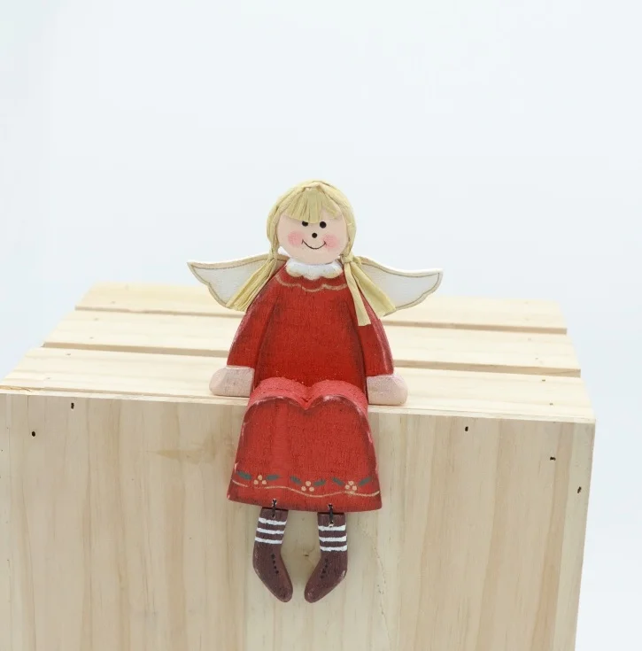 

Handcrafted Vintage Wooden Christmas Angel Figurine - Festive Holiday Home Decor & Unique Gift