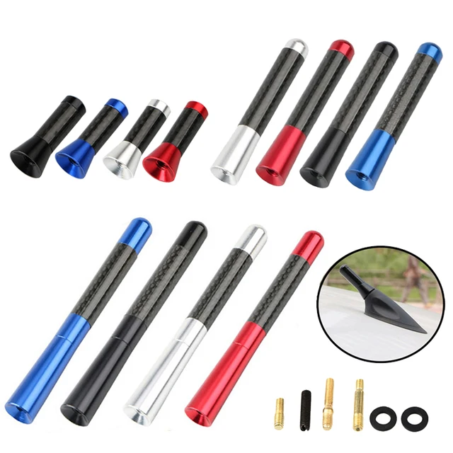 3.5cm/8cm/12cm Uniwersalna krótka antena samochodowa z włókna węglowego Czarna antena dachowa samochodu Antena radiowa FM/AM Metalowa antena odbiorcza