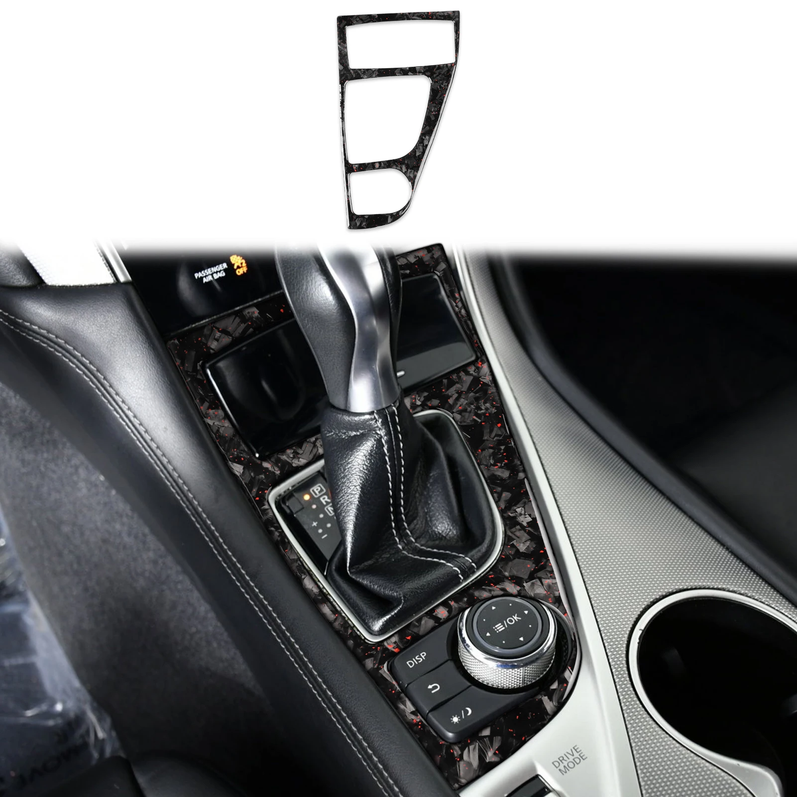 

Left-hand drive Forged Carbon Fiber Gold Foil Decoration stickers Automobile parts For Infiniti Q50 2014-2020