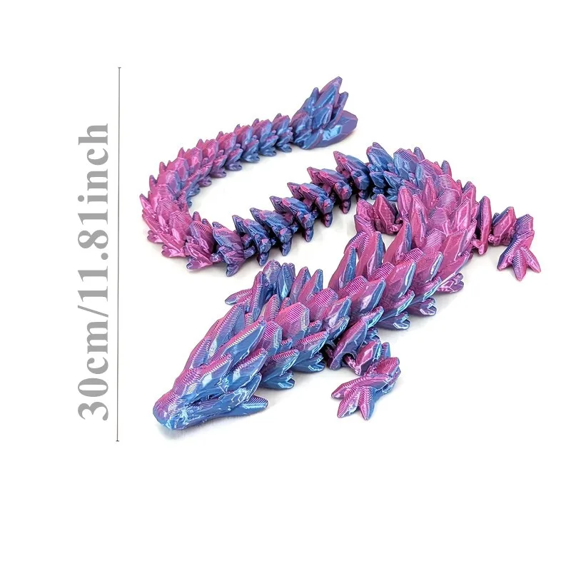 قطعة واحدة من تمثال التنين الأحجار الكريمة المطبوعة ثلاثية الأبعاد-ديكور مكتب بلاستيكي قزحي الألوان، مثالي لغرفة النوم والمكتب، هدية مثالية لعيد الميلاد #3