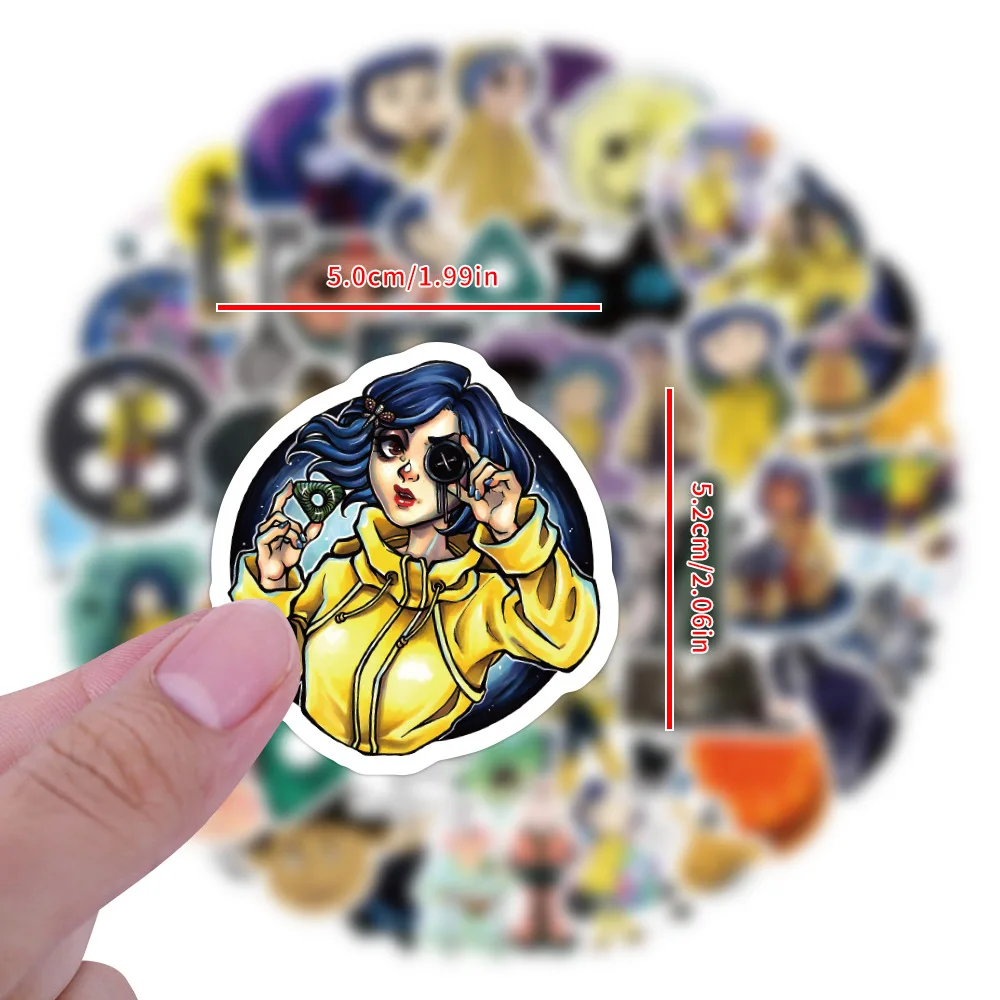 10/60PCS Cartoon Animated Movie Coraline & the Secret Door Graffiti Stickers Fun Decal Toys DIY Bookshelf Guitar Bike Decoration