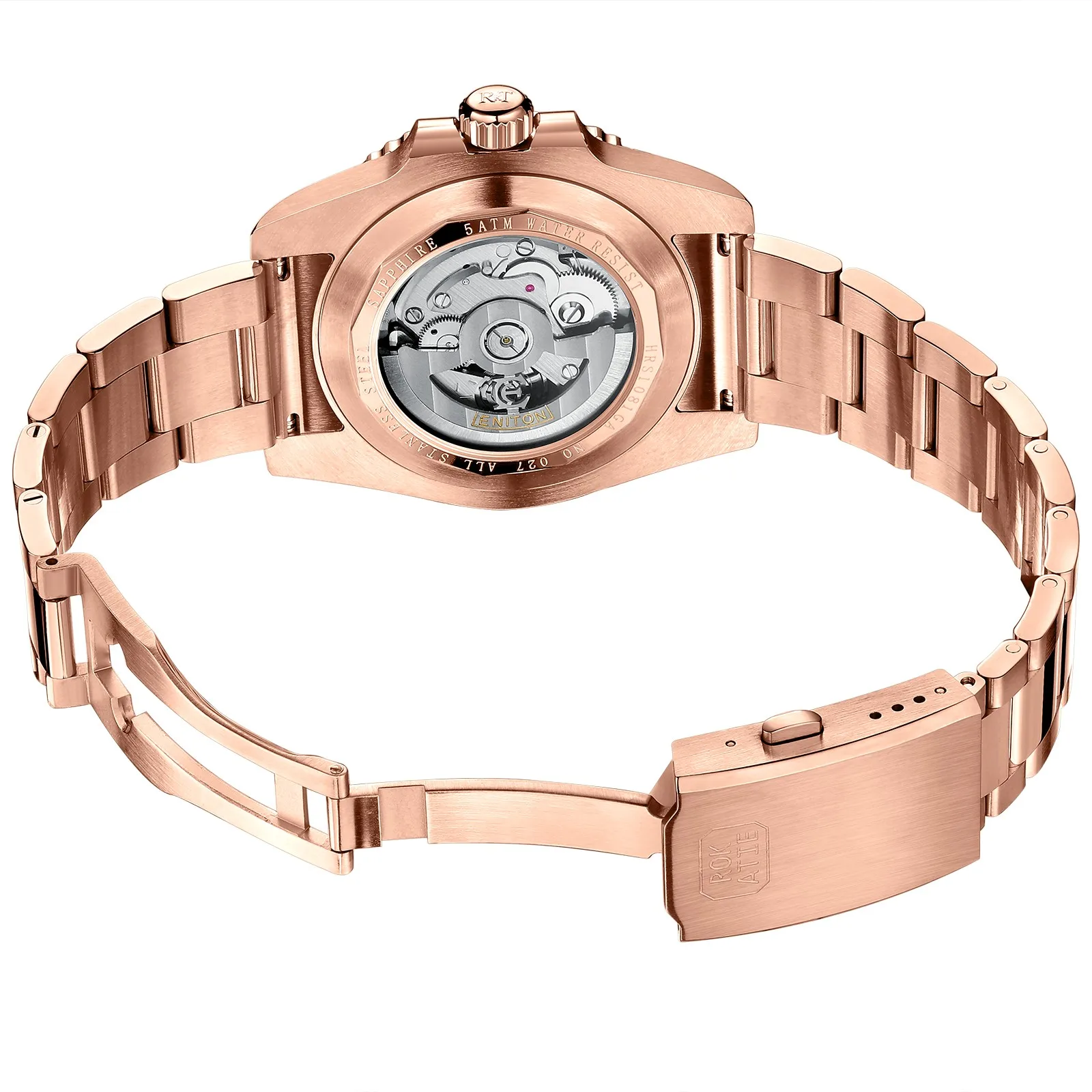 ROKATIE ساعات آلية سوبر مضيئة الفولاذ المقاوم للصدأ 316L Reloj Hombre أنيقة NH35 5ATM مقاوم للماء ساعة أوتوماتيكية