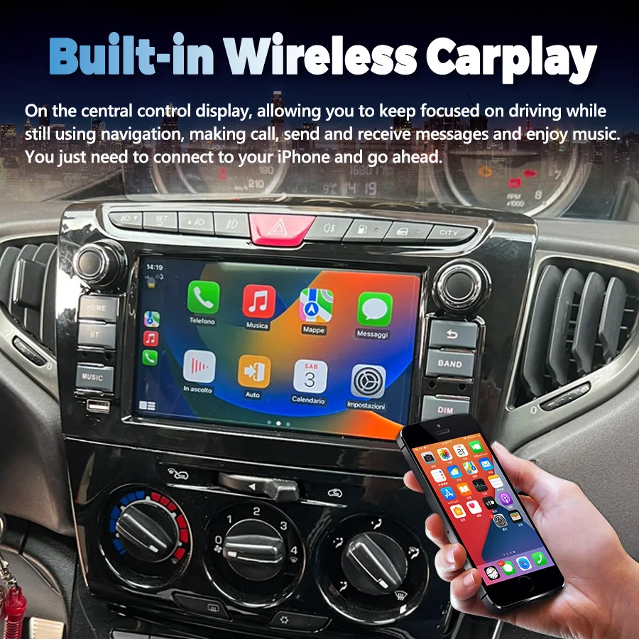 Fotografia 6: Rádio do carro multimídia para lancia ypsilon 2012 2014 2016 2018 2020 android 12 carplay sem fio 4g wifi gps dsp ui tema estéreo