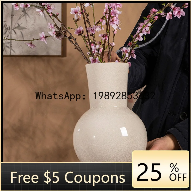 Z4 Elegant Yellow Monochrome Glaze Ceramic Vase Simple Decorative Vase for Dried Flowers and Hydroponics Ceramic Vase