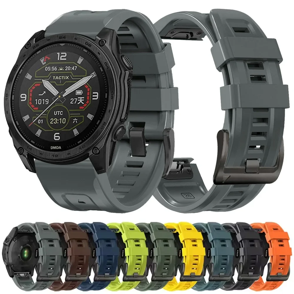 

Силиконовый ремешок QuickFit 22 мм 26 мм для Garmin Tactix 8 7 Pro/Fenix E 8 7 7X 6X/Epix Pro Gen2/Fenix6 5Plus 5XPlus SmartWatch Band