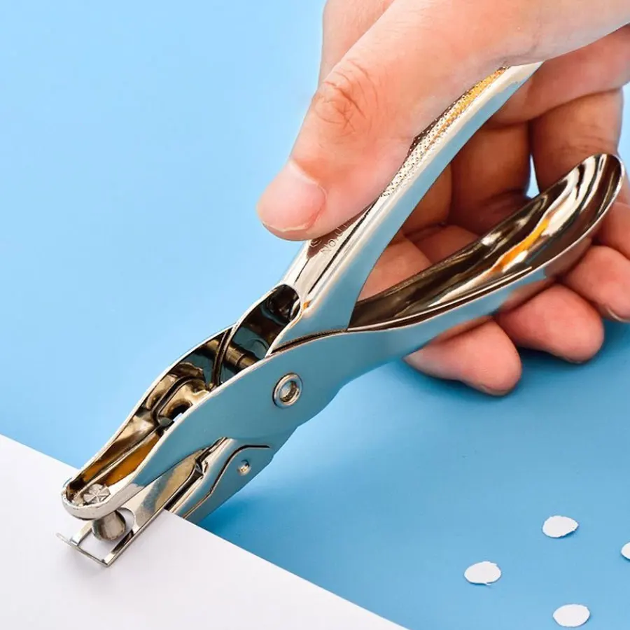 Metal Manual Paper Hole Punch Mini A4 Paper Student Stationery Diy Hole Punch Multi-Functional Small Loose-Leaf Eye Punch