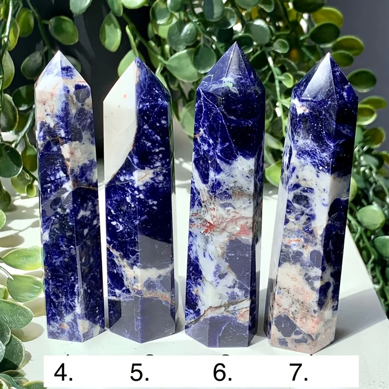 

Natural Sodalite Tower Polished Quartz Crystal Decoration for Home Ornaments Hobby for Crystal Collection Gifts for Parents