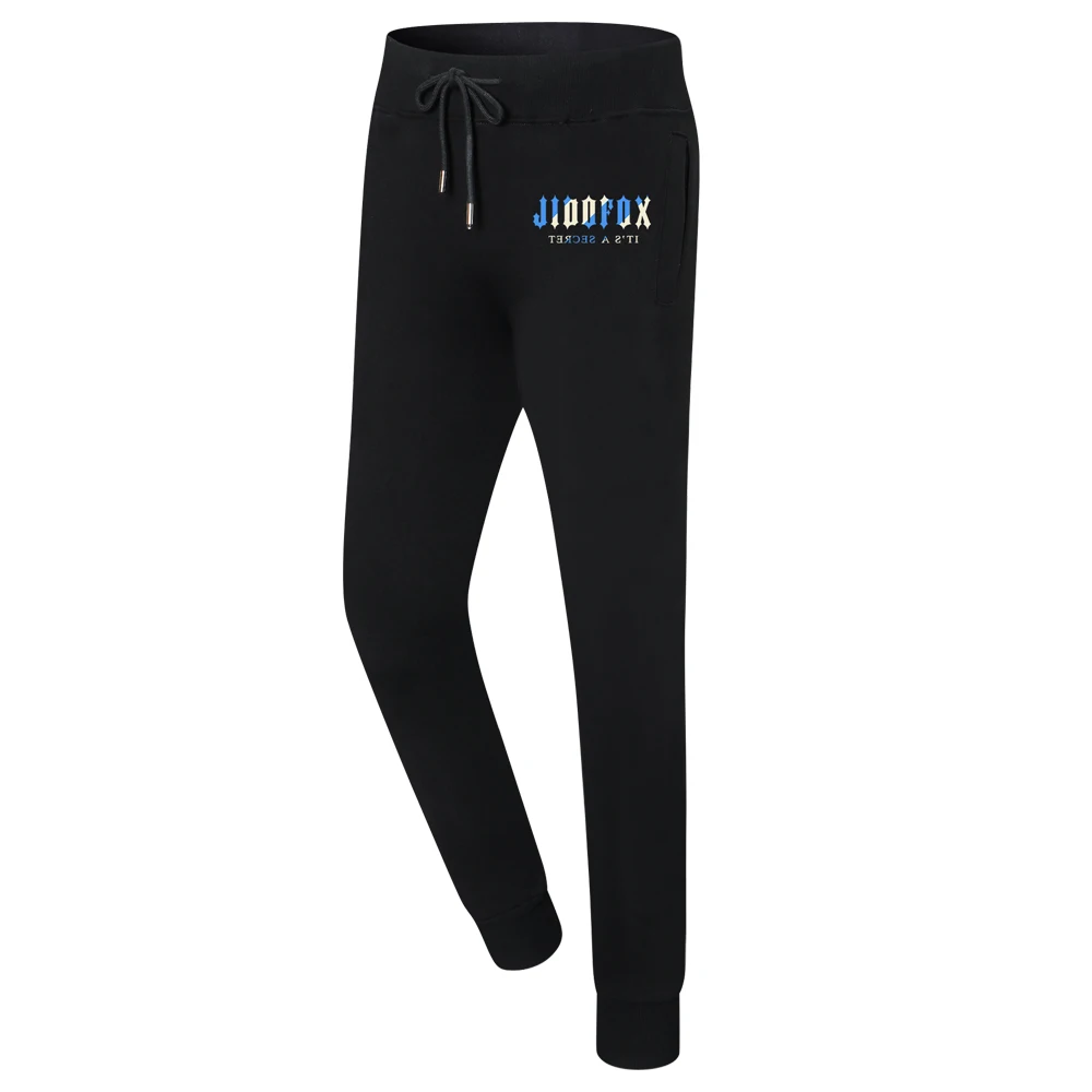 JIDOFOX-Calça de Moletom de Algodão Masculina e Feminina, Casual, Brand, Elástico, Fino, Esporte, Corrida, Treino, Rua, Tendência, Longo