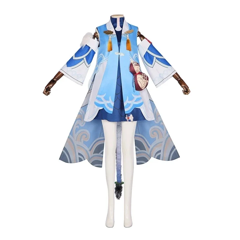 Game Honkai Star Rail Bailu Cosplay Costume Full Set with Textured Fabrics Accessories Bai Lu Cosplay Wig Outfi