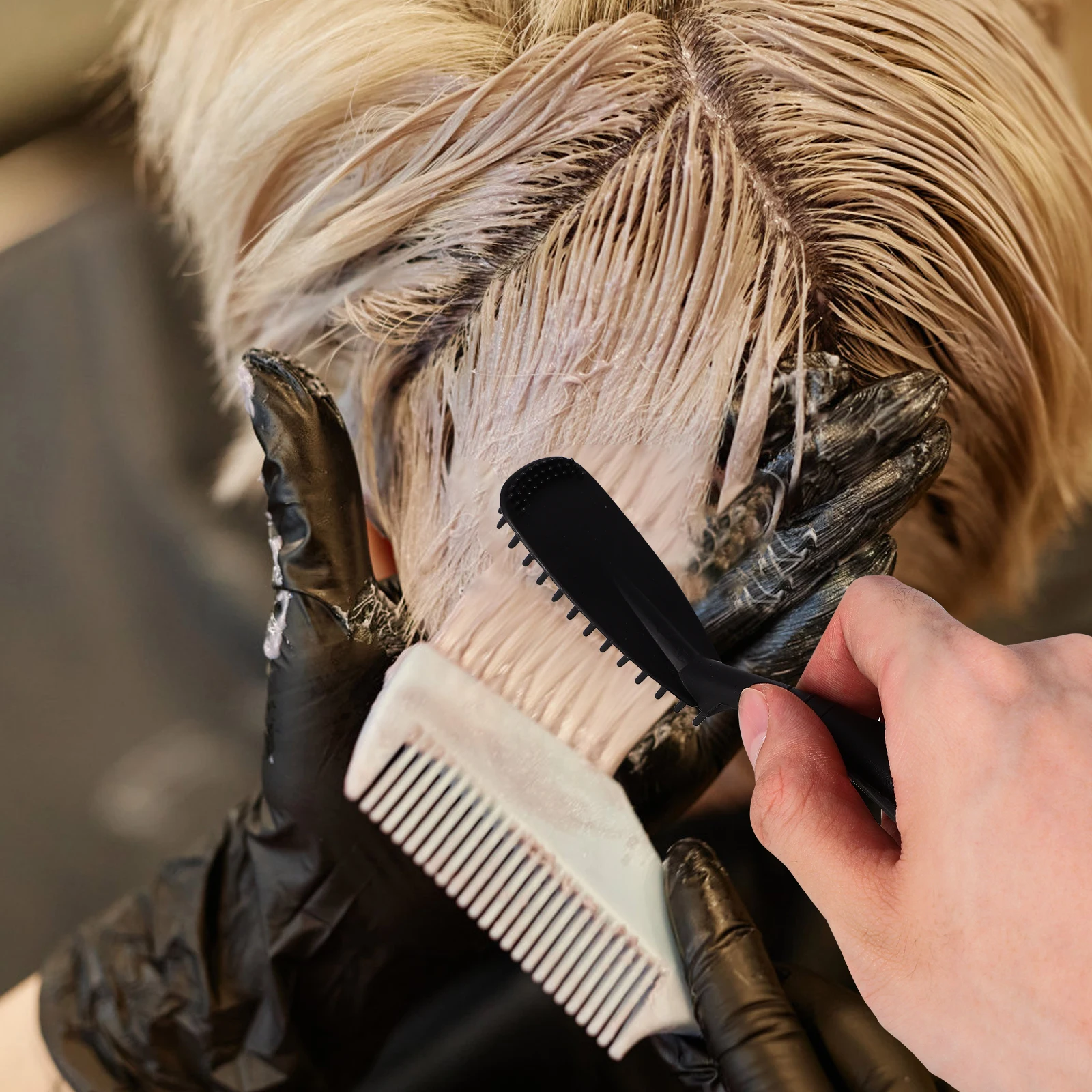 6 قطع من فرشاة تلوين الشعر، مشط صبغ وفرشاة شعر سهلة الإمساك، أمشاط فرش إبداعية يمكنك صنعها بنفسك أداة عصرية #4