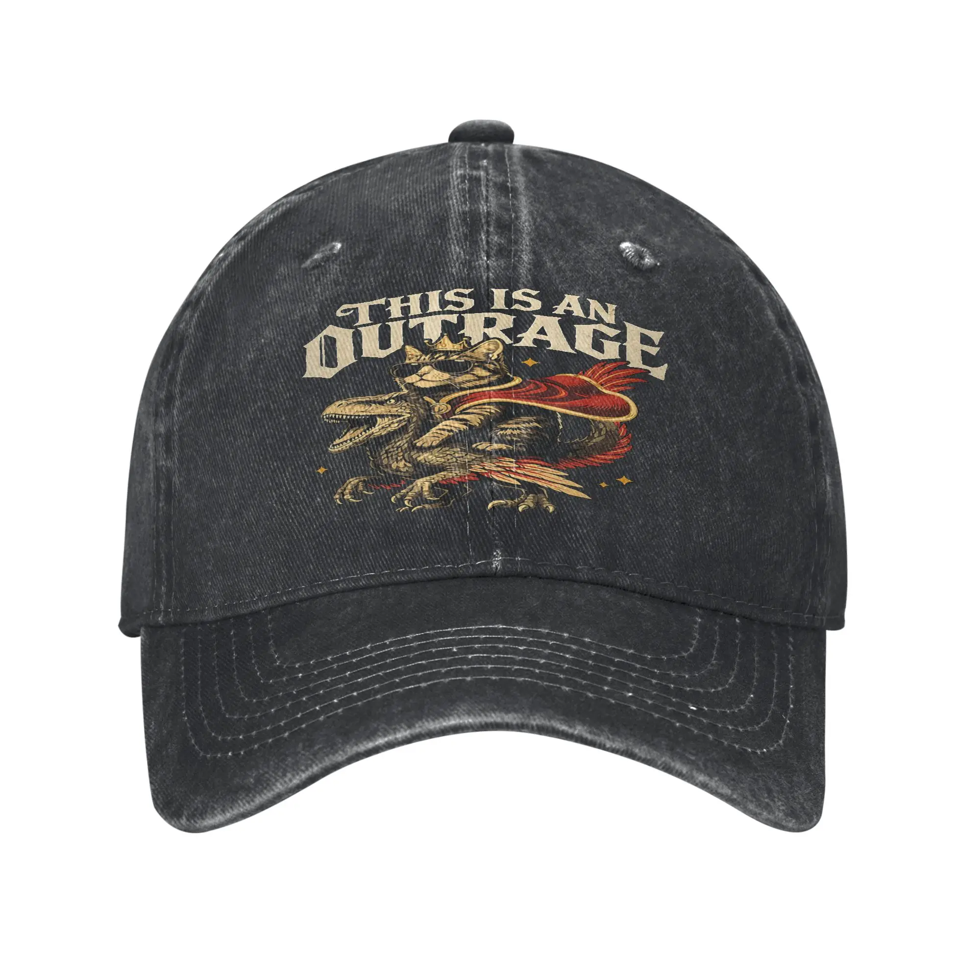 This is an Outrage Funny Princess Cat Donut Gold Mens Cap  Unique Baseball Cap Hats Visor Protection Snapback Cotton tops gorras