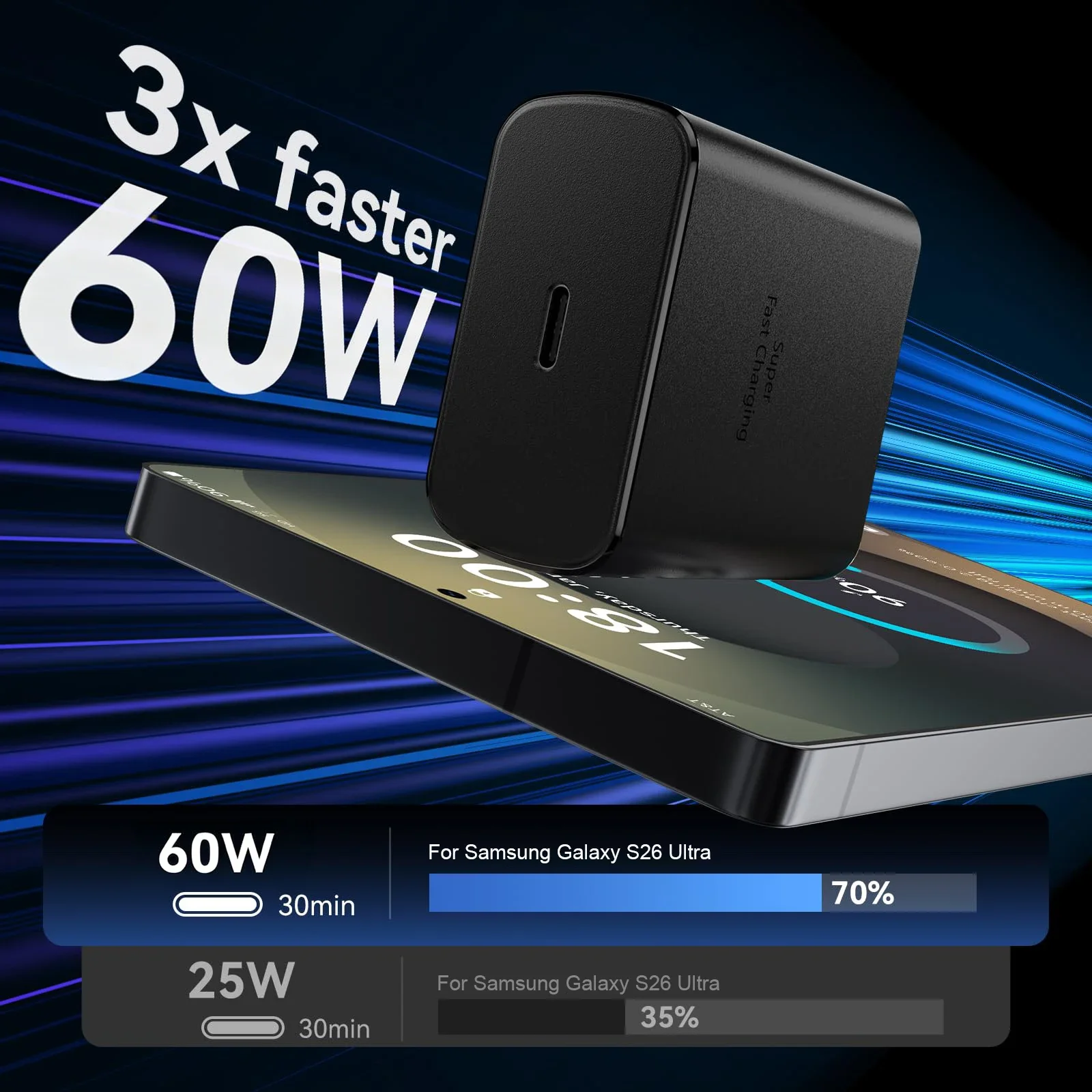 For Samsung 60W Fast Charger For Samsung S26 S25 S24 S23 S22 S21 Ultra Plus A57 A56 Note Quick Charge Type C Data Cable Adapter