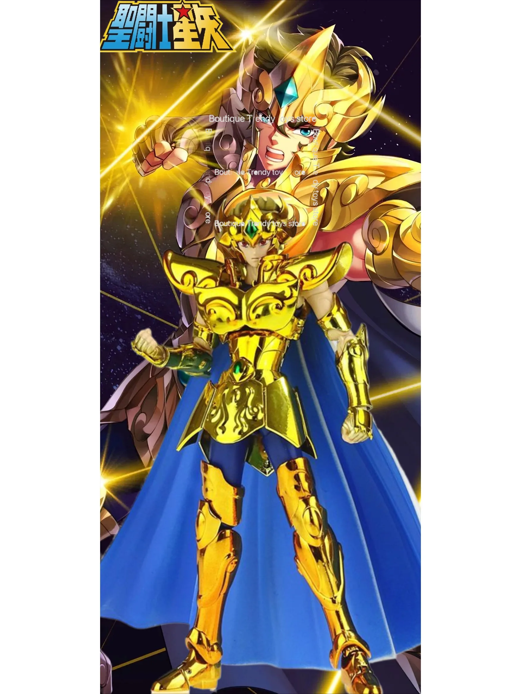 

【In Stock】 CS Model Saint Seiya Myth Cloth EX Leo/Lion Aiolia 24K with Phoenix Ikki Head Gold Zodiac Knights Action Figure