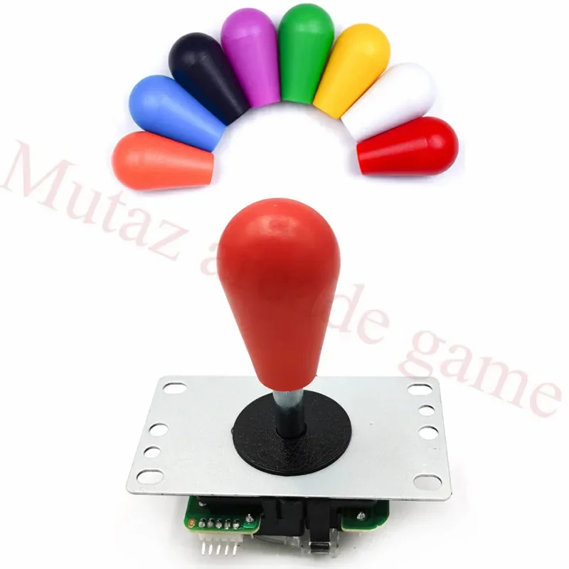 

2 PCS Good quality Copy Sanwa 5Pin 8 way Joystick with oval balltop Multi Colors bat top Arcade game fighting controller