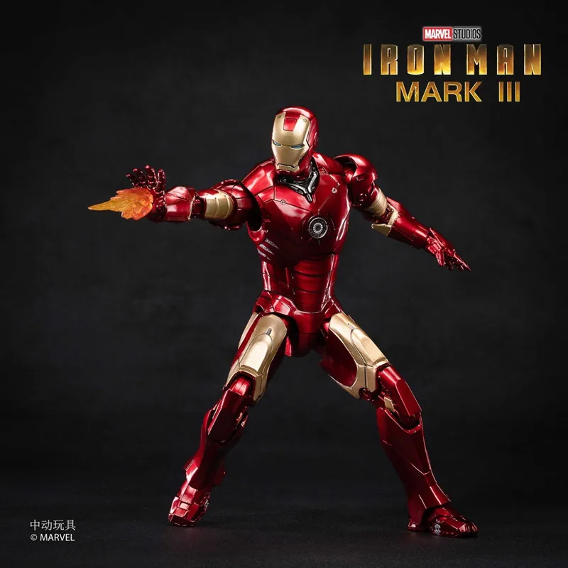 Original ZD Toys 1:10 Iron Man Action Figure 18cm Mark3 Tony Stark War armor Model collecting toys