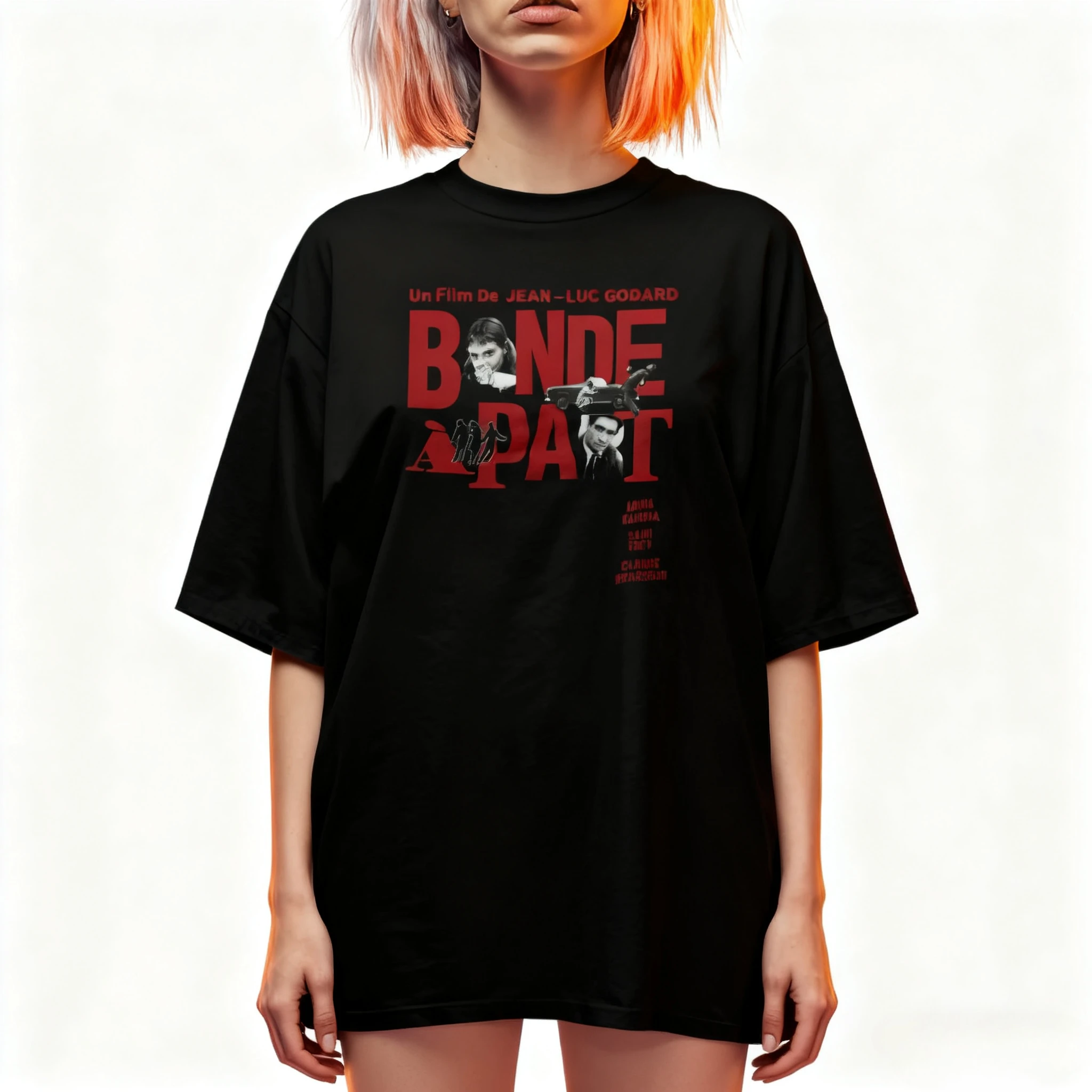 العصابة À جزء تي شيرت جان لوك جودارد فيلم المحملة الفرنسية موجة جديدة الكلاسيكية 60s عبادة الفيلم قميص الرجعية سينما هدية #2