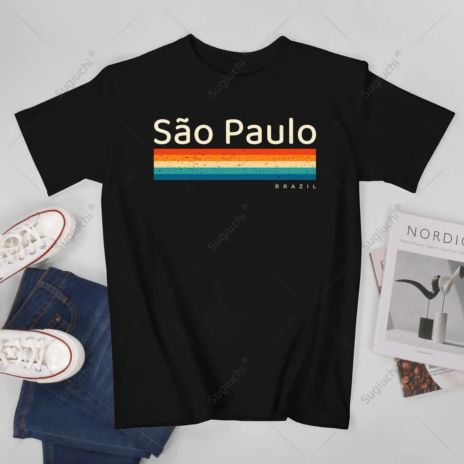 Unisex Men Sao Paulo Brazil City Retro Design Tshirt Tees T Shirts Women Boys 100% Cotton T-Shirt