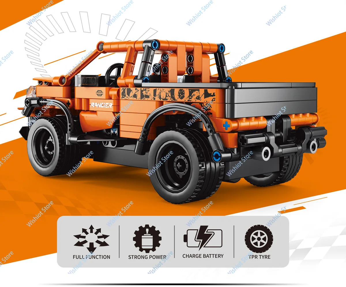 MOC 1:16 Sports Car Pickup Model City Off-road Racing Car Building Blocks 2.4G Remote Control Vehicle Classic Toy Boys Kids Gift