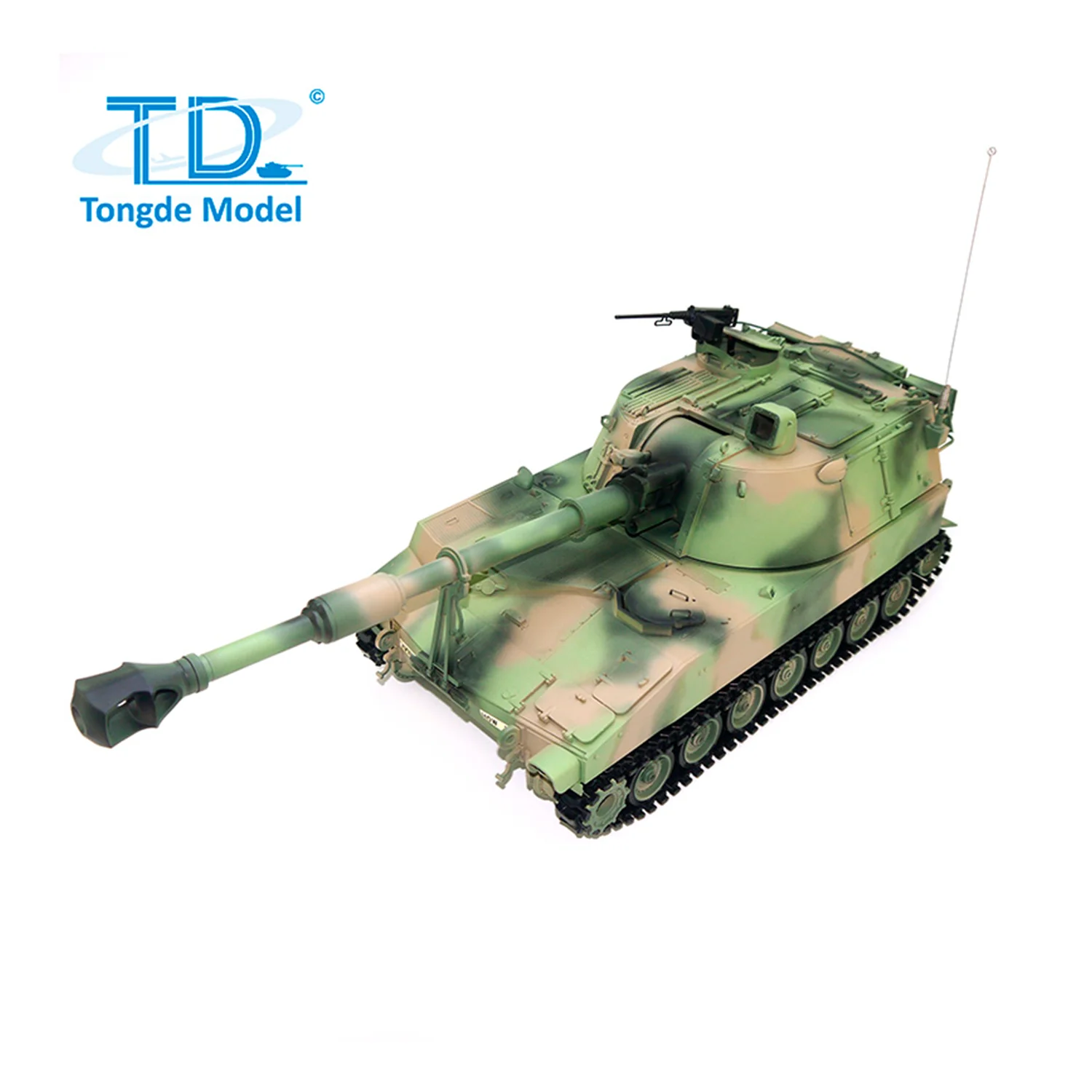 Tongde M109A2 1/16 RC 탱크 RTR 자체 추진 곡사포 적외선 BB 금속 바퀴 장거리 제어 군사 장난감 TH24241-SMT7
