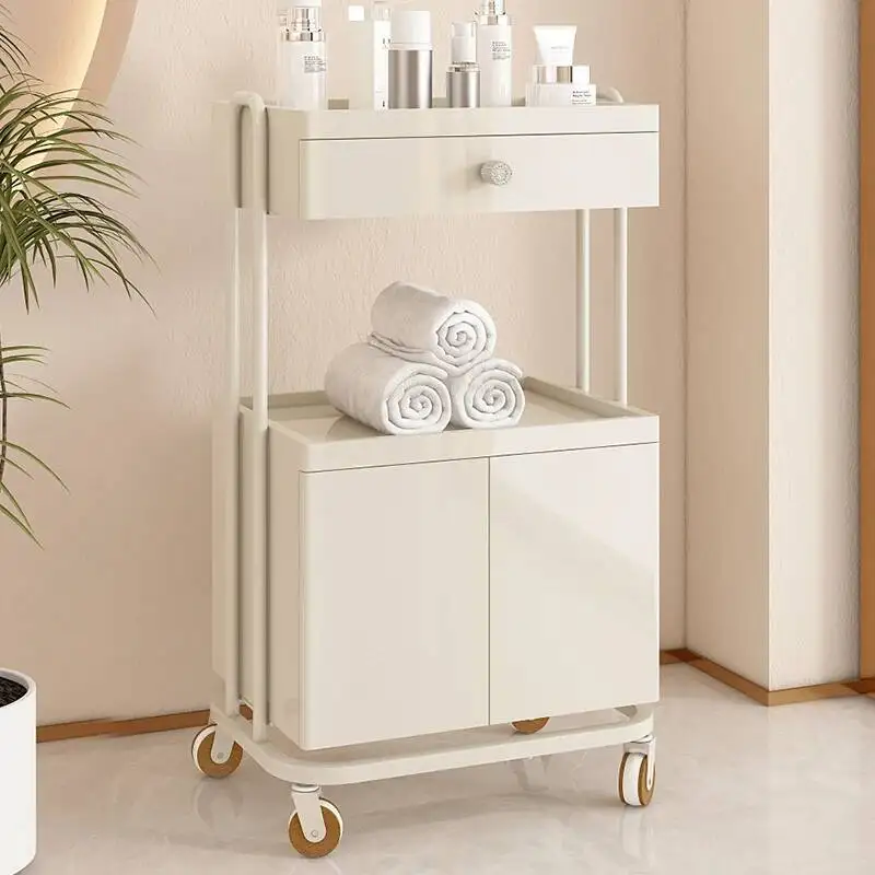 

Инструмент Тележка для красоты Кремовая тележка для хранения ветра Тележка для красоты Салон Специальные спа-домашние полки Высококачественный сбор ушей