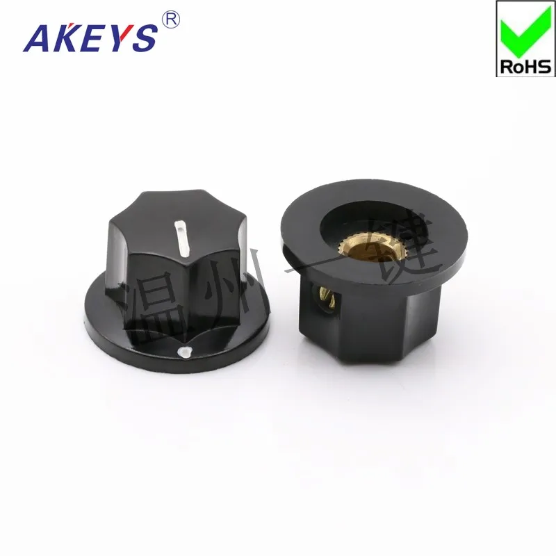 10 pcs  KN-B01/B02/B03 Volume Regulating Potentiometer Knob Bakelite Axis Selection Switch Cap Inner Hole 6mm Copper Core