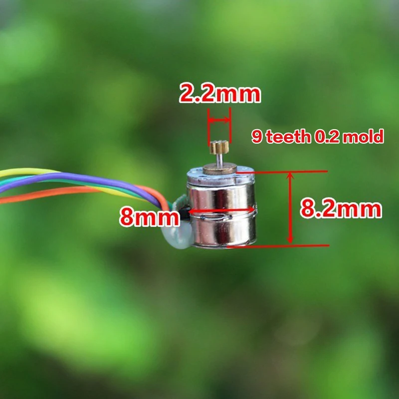 1Pair Mini Tiny 8mm Stepper Motor 2-Phase 4-Wire Stepping Motor Micro Stepper Motor Small Electric Precision Connecting Wire