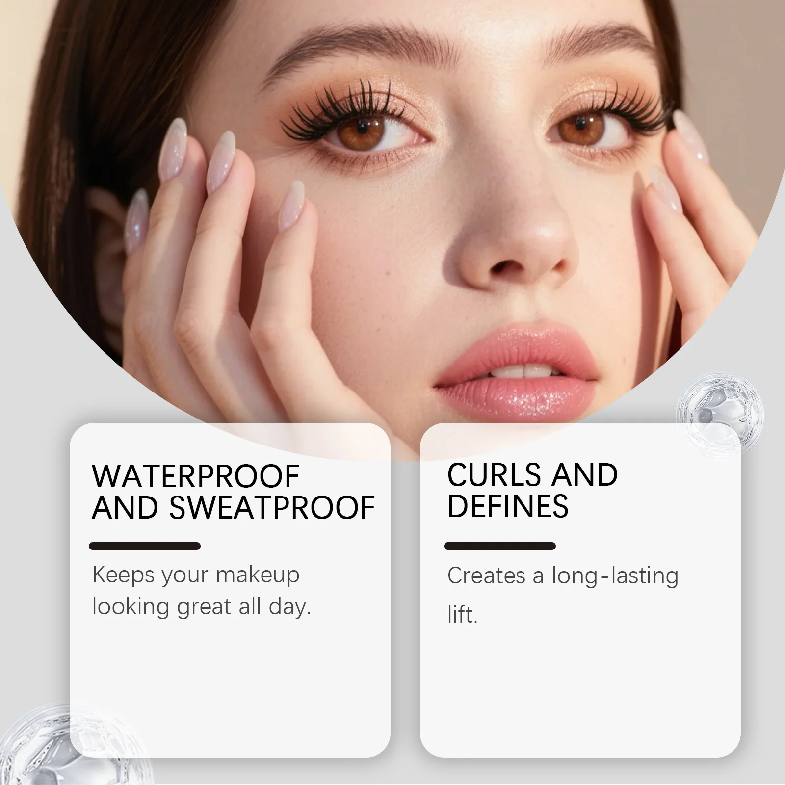 Mascara Naturally Smooth, Curled Eyelashes Waterproof Sweat Proof Lasting Lengthened Non-caking Eye Black Mascara Cosmetics