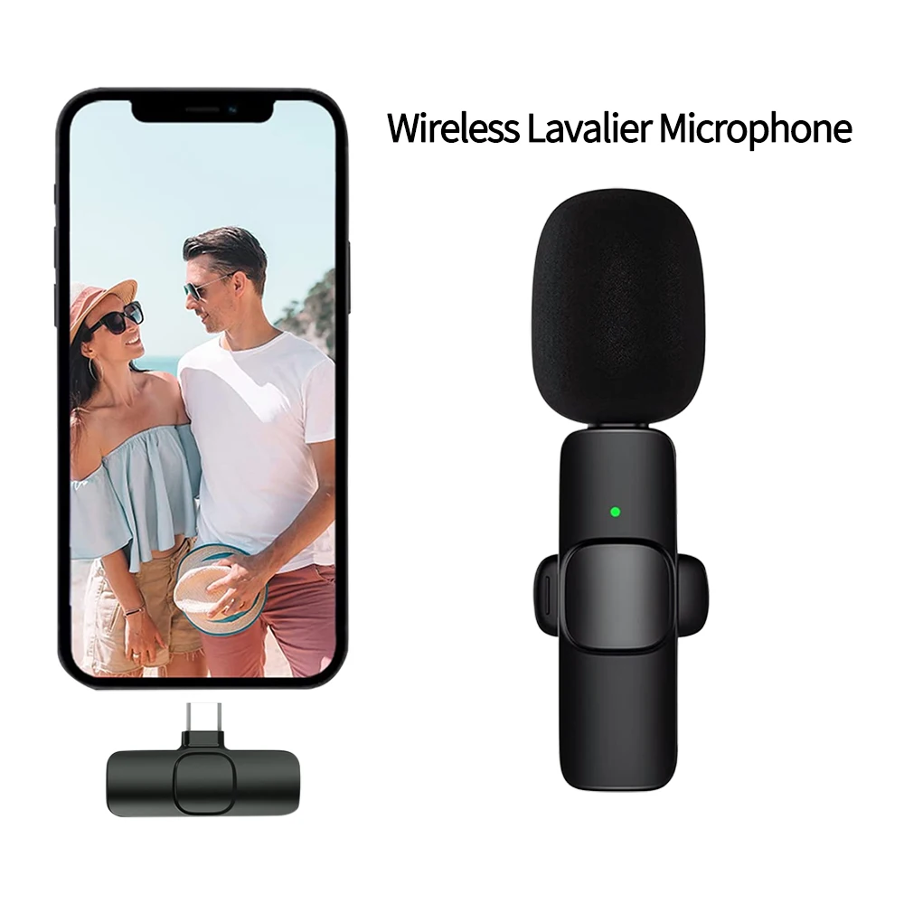 ميكروفون Lavalier لاسلكي متوافق مع البلوتوث، ميكروفون تسجيل الصوت والفيديو المحمول لهاتف IPhone Android Live Game المحمول
