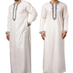 Man Muslims Robe Middle East Jubba Thobe Saudi Arab Thobe Long Sleeves Kaftan Thobe Islamic Arabic Clothing for Daily