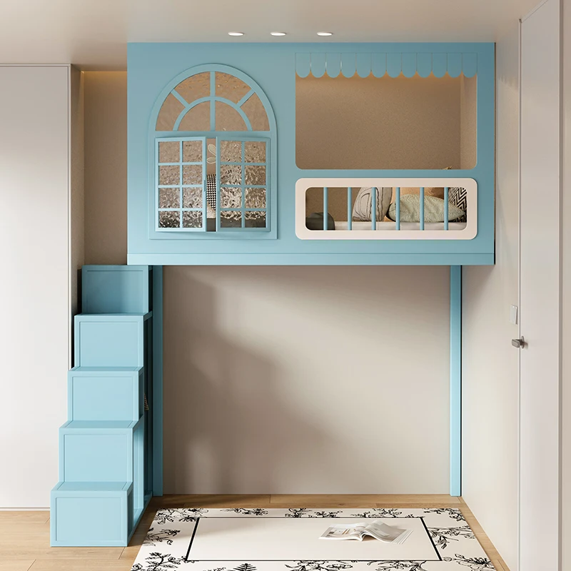 

Second floor bed Loft Duplex elevated Tree house children's Go to Under table Combination bed Do not interfere w