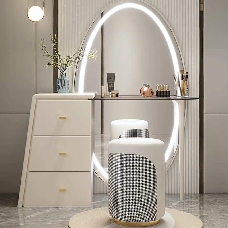 

Save Space White Dressing Table Makeup Bedroom Storage Cosmetics Girl Dressing Table Large Penteadeira Space Saving Furniture