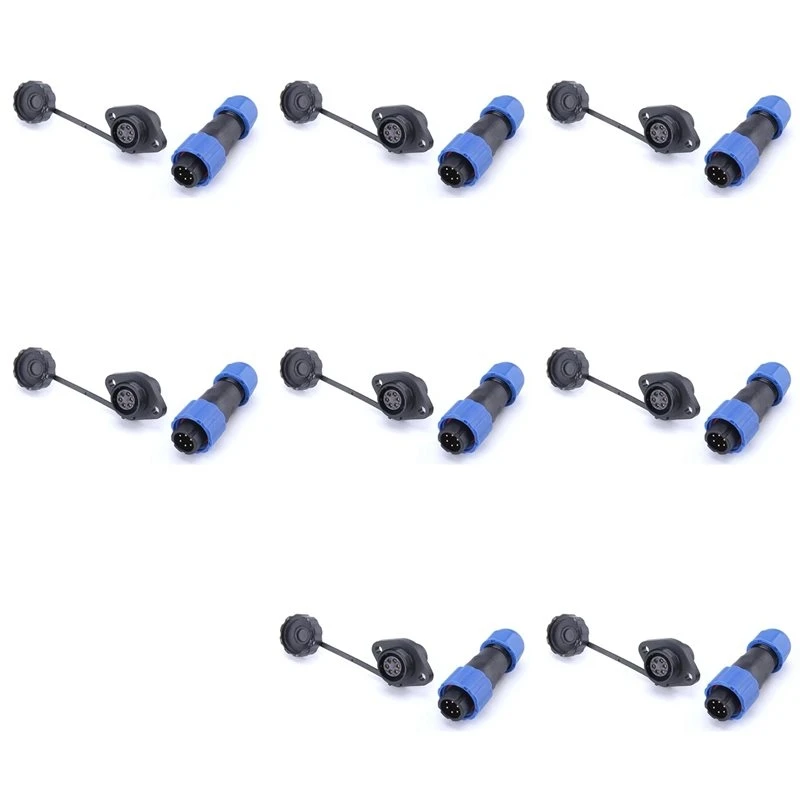 B17C 8X SP13 Waterproof Connector IP68 6 Pin Cable Connectors Male/Female Plug And Socket Nut/Flange/Docking