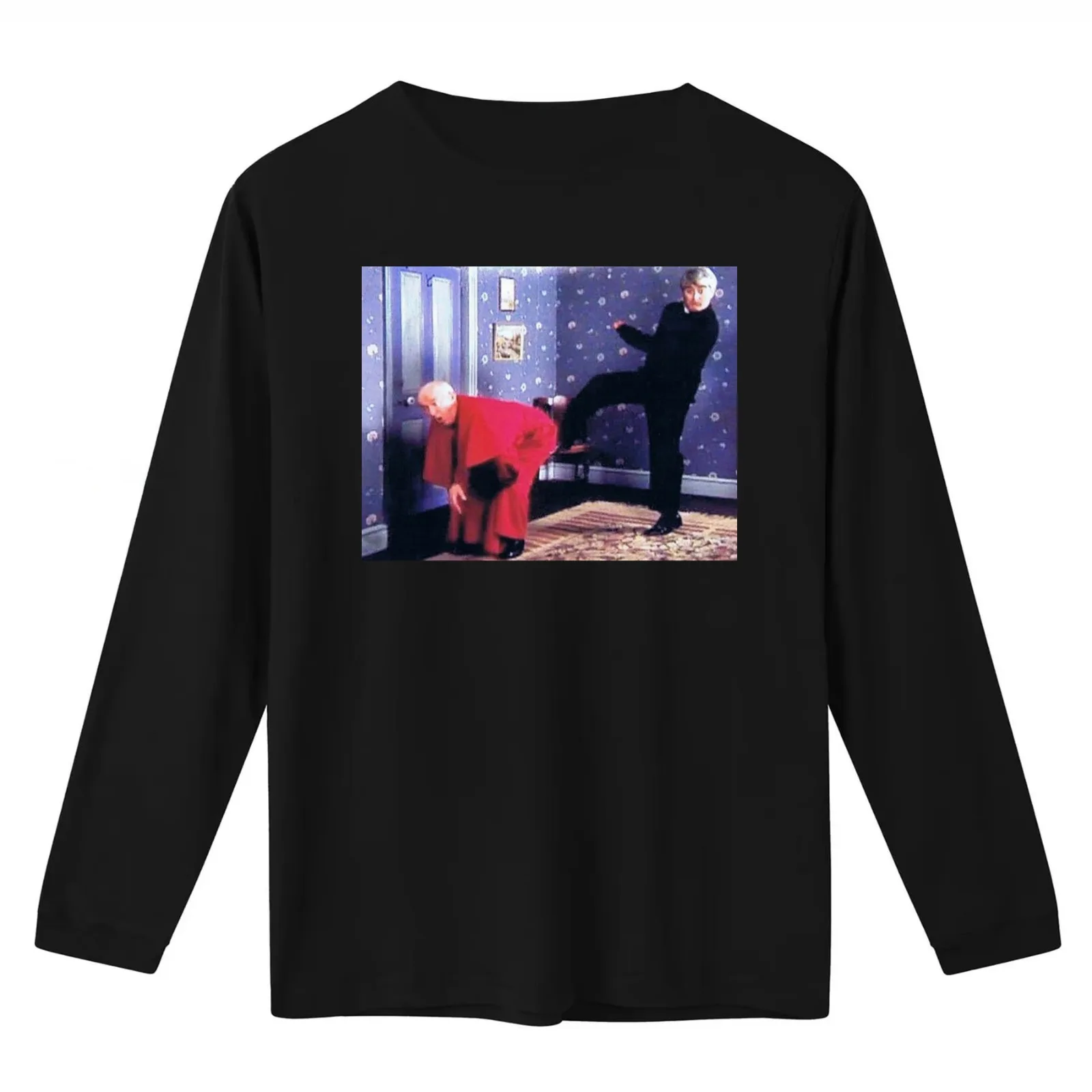 Father Ted - Framed Picture of Bishop Brennan Being Kicked up the Arse T-Shirt Summer Casual Cotton Tee Vintage Graphic Print