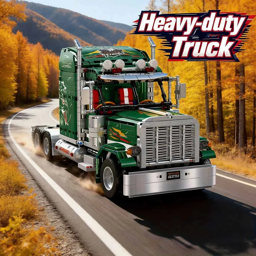 

JJ9069 Technic MOC Building Block model toy collect King of the road Trailer Truck Set gifts Educational truck Christmas 2105pcs