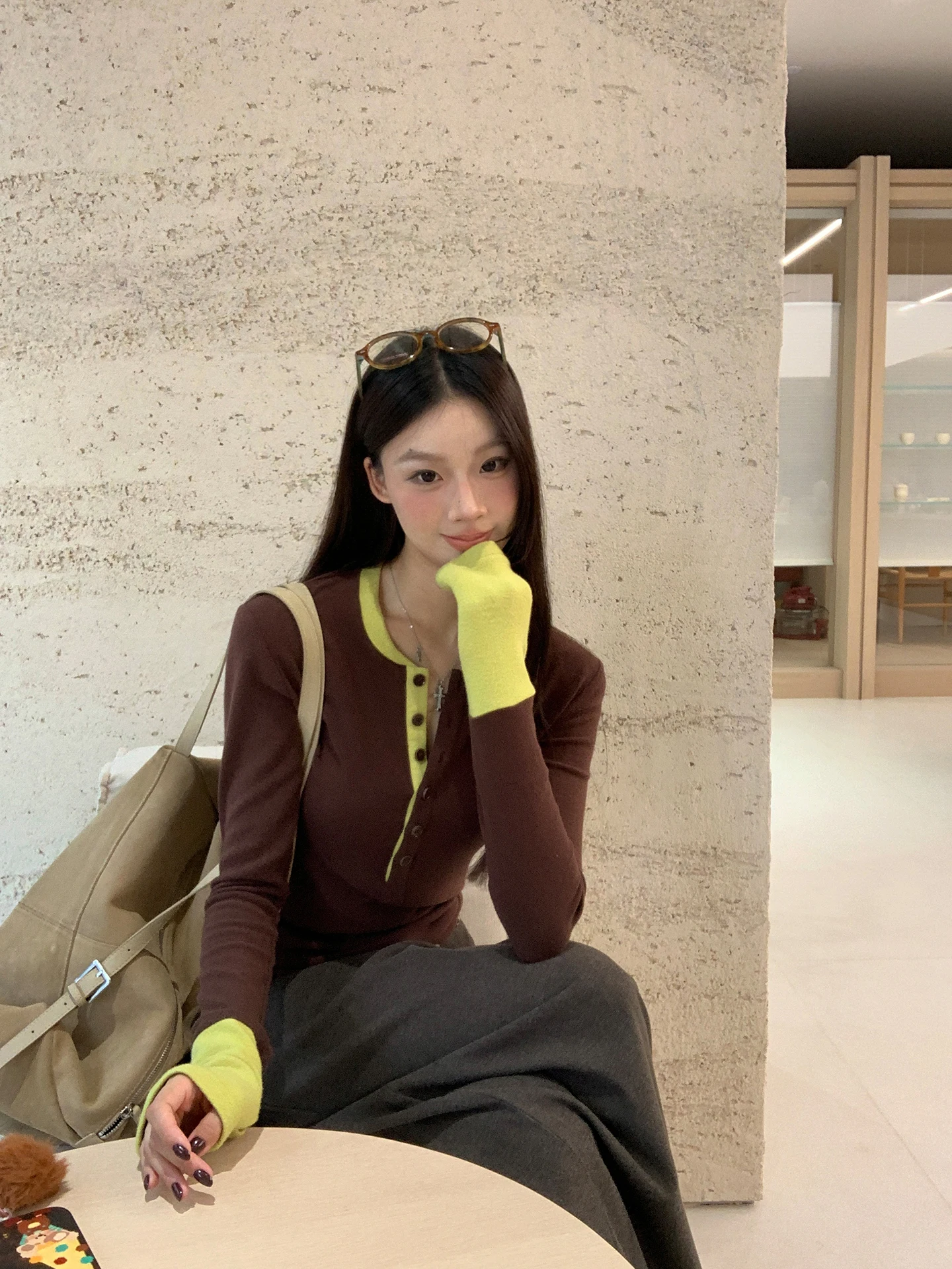 

Женская футболка Sli Long Sve Base irt Inner Wear с застежкой на талии, красивый дизайн, удобный материал, футболка Sle для поездок на работу