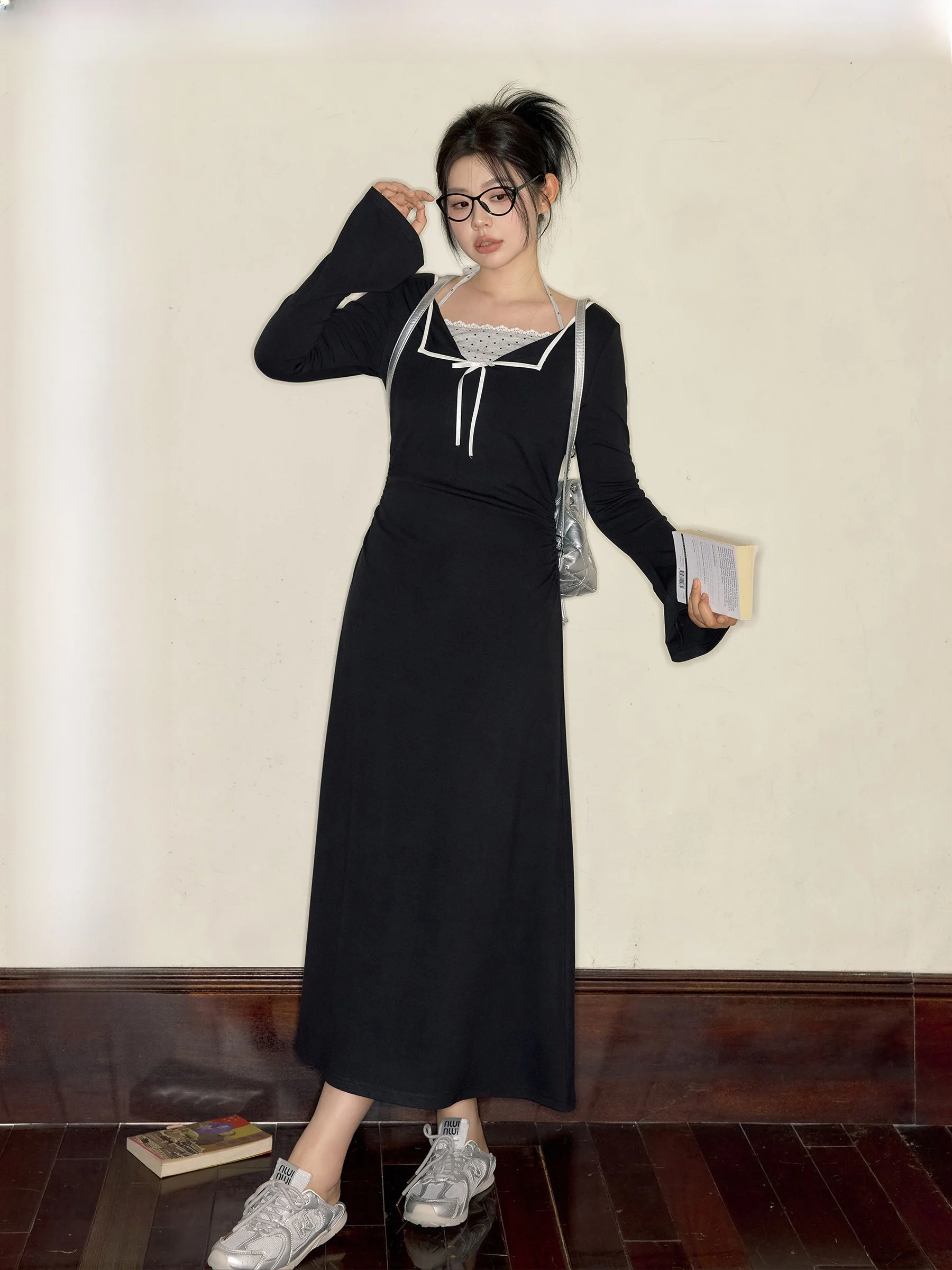 

Юбка-миди Jiu Studio «Wild Interest» больших размеров, вязаная, с лоскутным узором, в горошек, разноцветная, для женщин