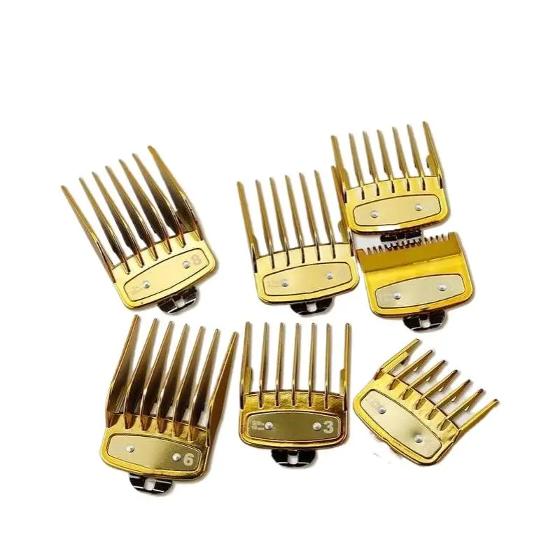 8-teiliges Set mit rutschfesten Aufsätzen für professionelle Haarschneidemaschinen, ideal als Zubehör für Friseure und für den Heimgebrauch. – Detail 13