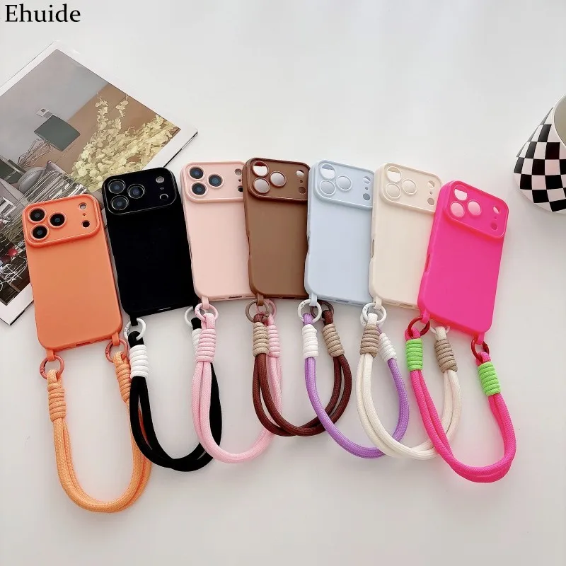 Stoßfeste Handgelenkschlaufe für iPhone 18 Pro Max 17 11 12 13 14 15 16, tragbares Handgelenksband, weiche Silikon-Candy-Hülle
