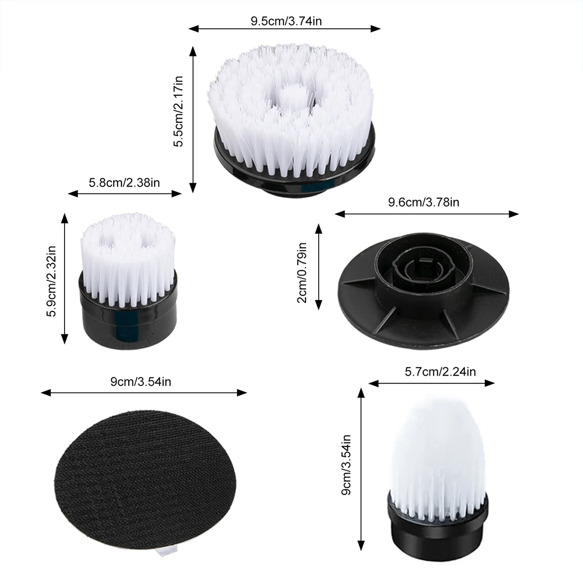 9PCS Replaceable Brush Heads Accessory Kit, Suitable for Electric Rotary Scrubbers, Cleaning Accessories, Supplies