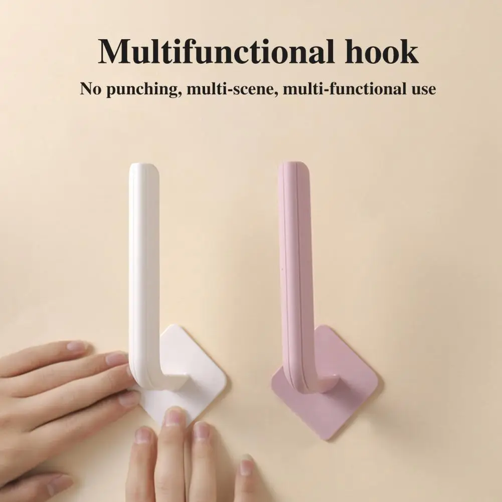 Wall Hook for Bags 3pcs Strong Load-bearing Wall Hooks Waterproof Traceless L-shaped Hangers for Bathroom Kitchen Home