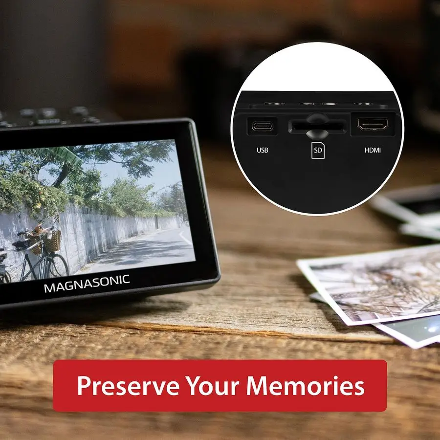 ماسح ضوئي للأفلام AllinOne بدقة 25 ميجابكسل مع شاشة عرض كبيرة 5 أمبير HDMI، يحول 35 مم 126 110 Super 8 Film amp 135 126 110 شرائح إلى رقمي #2