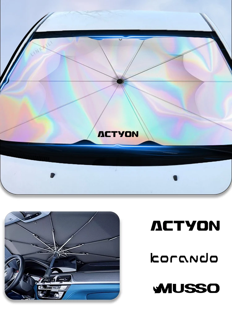 Suitable for SsangYong Actyon Korando Kyron Musso Rexton Tivoli new laser car front glass parasol car sunshade accessories