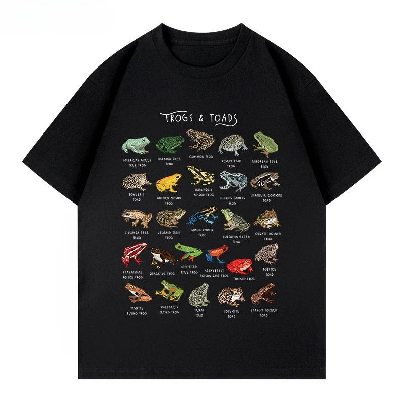 T-shirt de loisirs pour hommes et femmes, motif grenouille, crapaud, science animale amusante, marque de luxe