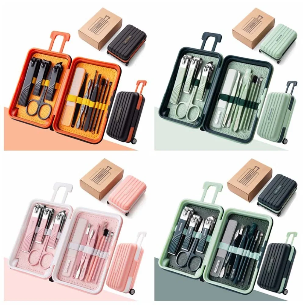 

Luggage Compartment Shaped Nail Clipper Set Manicure Accessories Eyelash Tweezers Nail Cutting Pliers Nail Scissor Nail Care